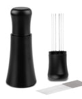 Espresso Distribution Tool With 0.35mm 304 Stainless Steel Needles Installed Plus 10 Extra For Replacement Aluminum Alloy Handle