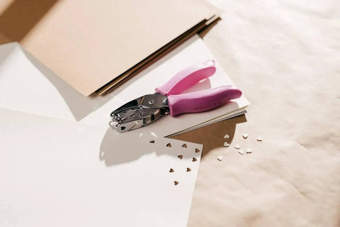 Heart Shape Craft Hole Punch Handheld Paper Punch One Quarter Inch With Cushioned Grip for scrapbooking on paper, scattered hearts
