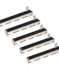 Five Pack Pro Grade Linear Slide Potentiometers 7 Pin B10K 60mm Length 45mm Travel 10mm Handle Fader Variable Resistors For Dimming Tuning Mixer Control Audio DIY Projects Smooth Durable Precise Signal Adjustment