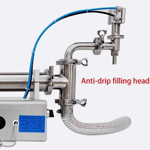 Anti-drip filling head of Heavy Duty Horizontal Pneumatic Liquid Filling Machine Automatic Single Head Bottle Filler.