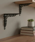 Beefy Heavy Duty Cast Iron Shelf Brackets Wall Mount Support For Wood Shelves Built To Hold Books Tools Vinyl Records And More