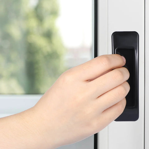 Self Stick Cabinet Handles 4 Pack Black Plastic Drawer Knobs for Cabinets Wardrobes Sliding Doors