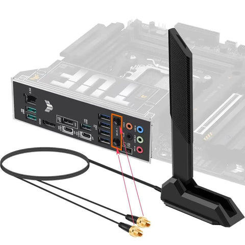 WiFi 7 Gaming Antenna With EZ Plug Connector For ROG Strix TUF Crosshair Prime And ProArt Series Motherboards Not RP-SMA Magnetic Base