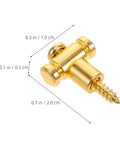 Top Tier Brass Guitar Roller String Retainers Fit Electric Guitars Perfectly, showing golden brass roller with dimensions.
