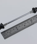 Locking M5 Hex Bike Wheel Skewers Quick Release Anti Theft Set With Hex L Wrench against ruler, durable aluminum alloy