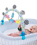 Travel Arch Bassinet Toy Clip On Stroller Toy For Infants And Toddlers Crib Accessory With Squeaky Plush Toys Elephant
