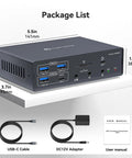 Thunderbolt Docking Station Expands 3 4K 60Hz Displays For M1 M2 M3 M4 MacBook Pro Air with USB ports and SD slots.
