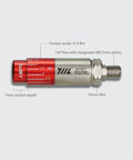 Pocket Size Precision Torque Driver With Mini Indexed Wrench And Variable Torque Control Works With Quarter Inch And Twelve Millimeter Sockets The On The Go Tool For Bike Drone RC Electronics And Tiny DIY Projects, showing torque scale and hex details.