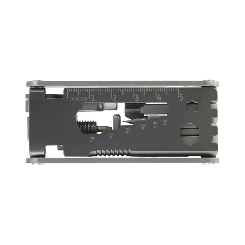 All In One Bike Tool Kit 17 Tools Stainless Steel Multi Tool For Quick On The Go Bike Repairs with visible ruler and wrenches