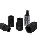 Professional 5 Point Socket Set, 5-Piece Pentagon Sockets For Brakes, Nissan Fuel Pumps, And Honda Rear Trailing Arms