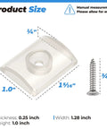Clear Wall Jamb Bumpers For Sliding Glass Shower Doors And Tub Enclosures Quiet Scratch Resistant Door Stops showing dimensions and a screw.