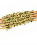 Natural Green Leaf Jute Twine Rope 2mm 3-Ply, 33 Feet Heavy Duty Hemp String wrapped around wooden sticks for crafts