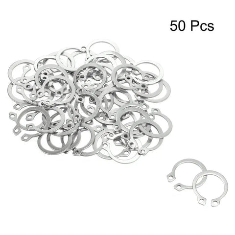 50 stainless steel 17mm External Circlips C Clip Retaining Rings for machinery shafts, easy install and long lasting