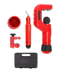 4 Piece Tubing Cutter Set Built Tough Pipe Cutter For 1/4 To 2 Inch Pipes Includes Mini Tube Cutter 1/8 To 7/8 Inch With Deburring Tool For Copper Aluminum Stainless Steel And PVC, shown with case