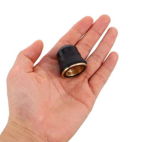 Kickstart Your Rig With A Compact Plasma Cutting Torch Protective Cover That Stops Hot Spatter Dead In Its Tracks, Keeps Your Tig Welding Setup Running Smoothly, And Lets You Swap Parts Fast So You Can Hit The Floor Without Missing A Beat In Your Home. Black plasma cutting torch nozzle cup held in hand.