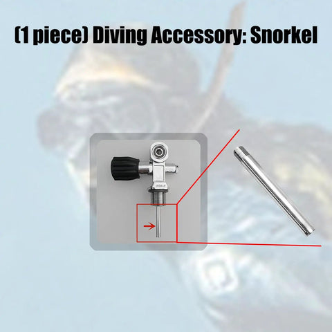 Dip Tube For Scuba Tanks Valve One Quarter Inch 32 Thread Stainless Steel Standard Spindle shiny metal piece