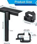 Universal Truck Bed Flag Pole Mount Kit Featuring Beefy No Drill Hardware Legit Rust Resistant Finish And Quick Turn Hand Tighten Knobs For Rv Trailer Camping Accessories Fits Up To One Point Five Inch Tubes Hassle Free dimensions image showing product size and features