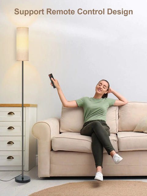 Dimmable Floor Lamp With Remote Control 10W Color Changing LED Bulb Included Tall Modern Standing Floor Lamp in living room