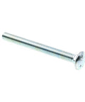 Carriage Bolts Three Eighths Inch Sixteen Threads Four Inch Length A307 Grade Zinc Plated Steel Smooth Round Head With Square Shoulder