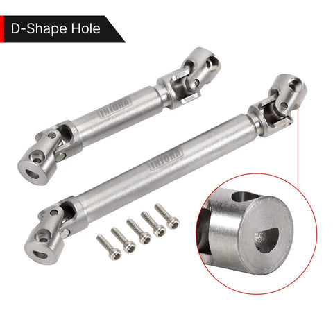 Stainless Steel D Shaped Drive Shaft for SCX24 Gladiator Power Wagon Upgrade with Tight Connection and Realistic Scale Joint for Rugged Trail Crawlers Not Compatible With SCX24 Deadbolt. D-shape hole close-up