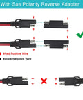 Diagram showing SAE polarity reversal adapter for Heavy Duty SAE Extension Cable 16AWG 20 Foot For Battery Chargers And Trickle Chargers.