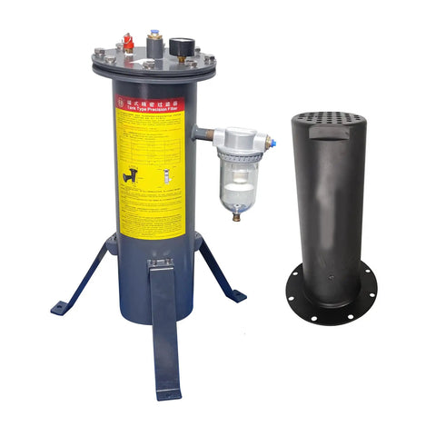Pro Grade Sandblaster Helmet Filter With Replaceable Activated Carbon Breathing Air Filters shown with components
