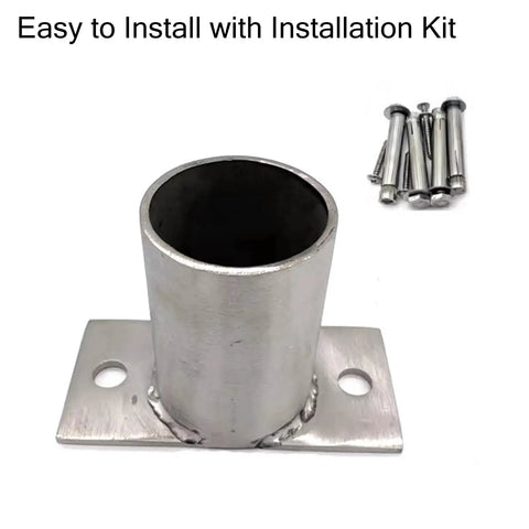 Sturdy Stainless Steel Fence Post Brackets For Concrete Bases, Adjustable Post Base Anchors For Decks, Porches, Handrails, Railing And Pergolas, No Fuss DIY Gazebo Fencing Kit Hardware, 20mm Diameter