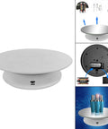 Super Cool 8 Inch Electric Rotating Display Stand With Two Speed Modes perfect for jewelry and phones, featuring a sleek mirror base.