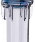 Clear 10 Inch Whole House Water Filter Housing With Integral Mounting Bracket And Three Quarter Inch NPT Inlet See Through
