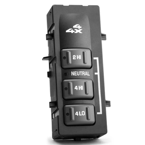 Plug And Play Four Wheel Drive Switch For 2001 2002 Chevy Silverado 1500 2500 3500 And GMC Sierra 1500 2500 3500 Suburban Tahoe Yukon XL Direct Replacement Easy Install For Electric Multi Function Control, black 4WD dash switch with 2HI 4HI 4LO and Neutral buttons
