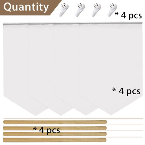 DIY Sublimation Blank Banner Set For Wall Display Waterproof Canvas Banners For Heat Transfer Printing Easy To Use 4 Pack