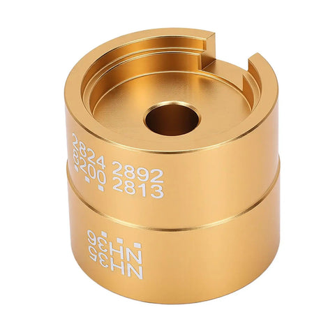 Watch Movement Holder Aluminum Alloy Base For 2824, 2892, 8200, 2813, NH35, NH36 Pro Repair Tool shown in gold color