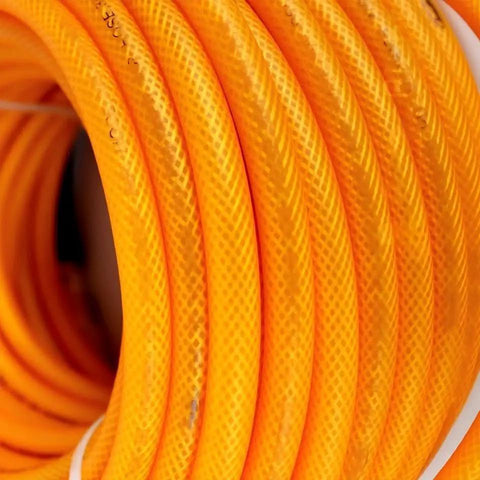 1/4 Inch By 100 Feet Hybrid Polymer Air Hose With Bend Restrictors ultra lightweight coiled and ready for heavy-duty use.