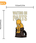 Iron On Stickers For Clothing Set Of 14 Pieces Easy Heat Transfer Designs For Shirts Jackets And Hoodies Perfect For Diy Style Updates Realistic Details Smooth Application And Long Lasting Color, 13.5cm x 13.5cm waiting on parts tire design