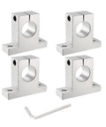 4 Pack Aluminum Linear Rod Rail Shaft Supports For 30mm Shaft, Rhombus Shaped Mount Brackets With Wrench, Sweet Setup For CNC Machines, 3D Printers, Automation Gear And Precision Linear Motion Guides, shown with four clamps