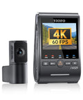 A329S 4K Dash Cam Front And Rear For Cars, showing display with 4K 60 FPS feature visible, dual camera system with WiFi