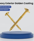 Built Like A Tank Heavy Duty Lag Screws 14 X 4 Inch Pack Of 28 with golden epoxy coating, showcasing weather resistance.