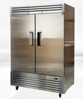 Straight Up Tough Commercial Reach In Two Door Freezer With Slick Digital Temperature Control, Roomy Forty Nine Cubic Foot Storage, Heavy Duty Stainless Steel Finish For Your Kitchen Hustle