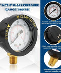 0-60 Psi Pool Filter Pressure Gauge With A Pro Grade Built To Last 2 Inch Dial, 1/4 Inch NPT Lower Mount, Stainless Steel Case, IP67 Waterproof