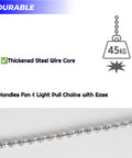 60 Ft Ball Bead Chain Size 10 In 304 Stainless Steel Heavy Duty Bead Chain With 20 Connectors, durable steel core