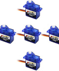 Five Pack 9g Micro Servo Motors With Plastic Shell, 360 Degree Continuous Rotation, Low Noise Digital Servos For RC Cars, Planes, And Helicopters