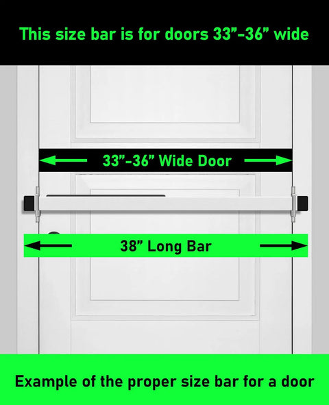 Heavy Duty Door Security Bar For Inward Swing Front Doors Fits 32 To 36 Inches Built Tough With Wall Stud Mount And 2000 Pound Resistance