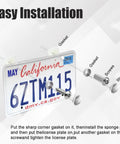 Lock Down Your Plates Tonight With These Helluva Sturdy Anti Theft License Plate Screws Kit Crafted From Heavy Duty 304 Stainless Steel To Beat Rust And Weather While Keeping Your Vehicle Secure, showing installation components.