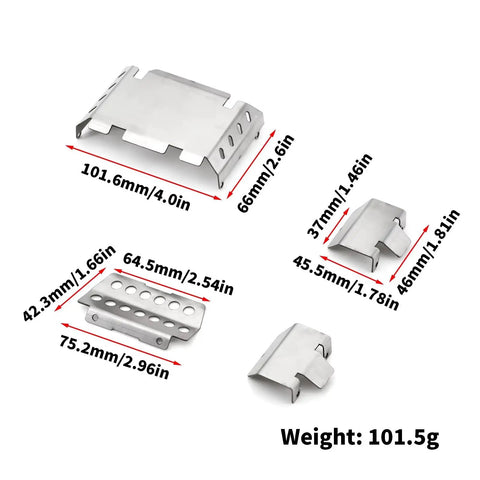 Stainless Steel RC Chassis Underbody Protector For FMS FCX10 K5 One Tenth Scale Tracked RC Cars Upgrade And Repair Parts.