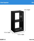 2-Cube Open Back Storage Organizer In Black With Sturdy Frame And Finished On Front And Back A Go-To Space Saver Measures 30 In H