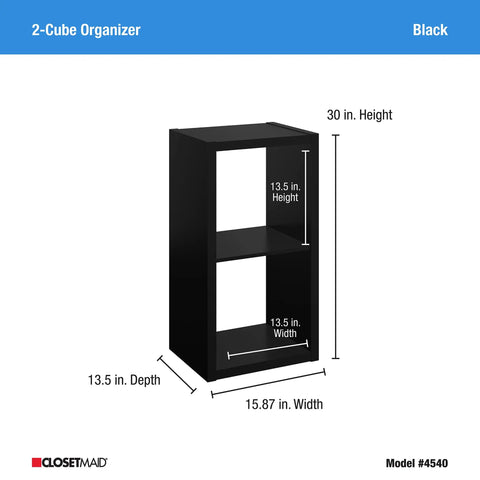 2-Cube Open Back Storage Organizer In Black With Sturdy Frame And Finished On Front And Back A Go-To Space Saver Measures 30 In H