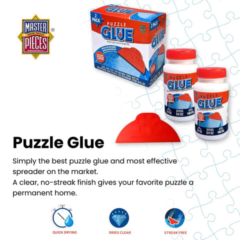 Puzzle Glue With Wide Plastic Spreader Easy To Apply Dries Clear And Quick, 2 Pack, 5 Oz Each, Glossy Finish, Product Image