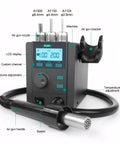 Hot Air Desoldering Station For PCB Rework, 580W Max, 40L Air Flow, Three Channel Temperature Control with air gun and bracket