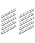 5mm By 30mm Dowel Pins Set, 304 Stainless Steel, Rust Resistant Shelf Support Pins laid out in rows, ideal for cabinets and shelves.
