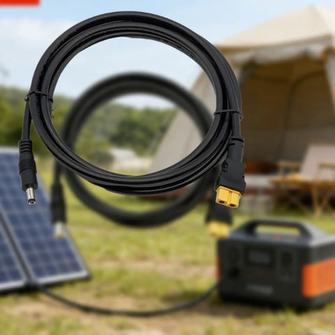 XT60 Solar Extension Cable Connector Adapter, 5m, wear-resistant PP material, outdoor power supply accessory for camping.
